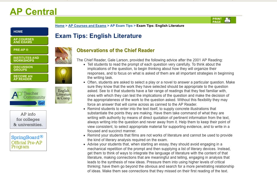 ap literature essay prompts 2007